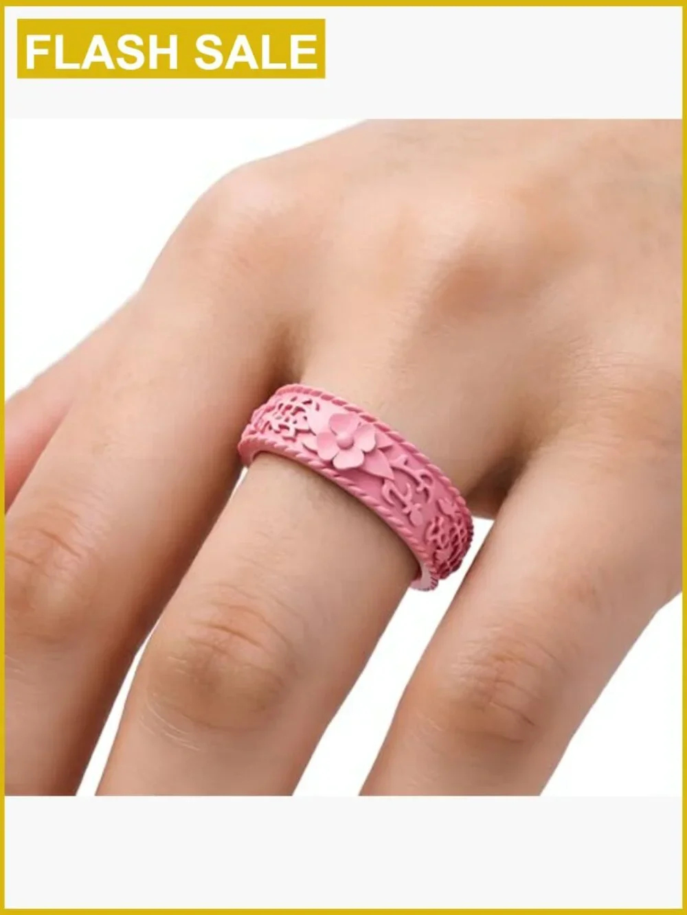 Stackable Silicone Wedding Bands - Flower & Vine Collection Ring 5mm